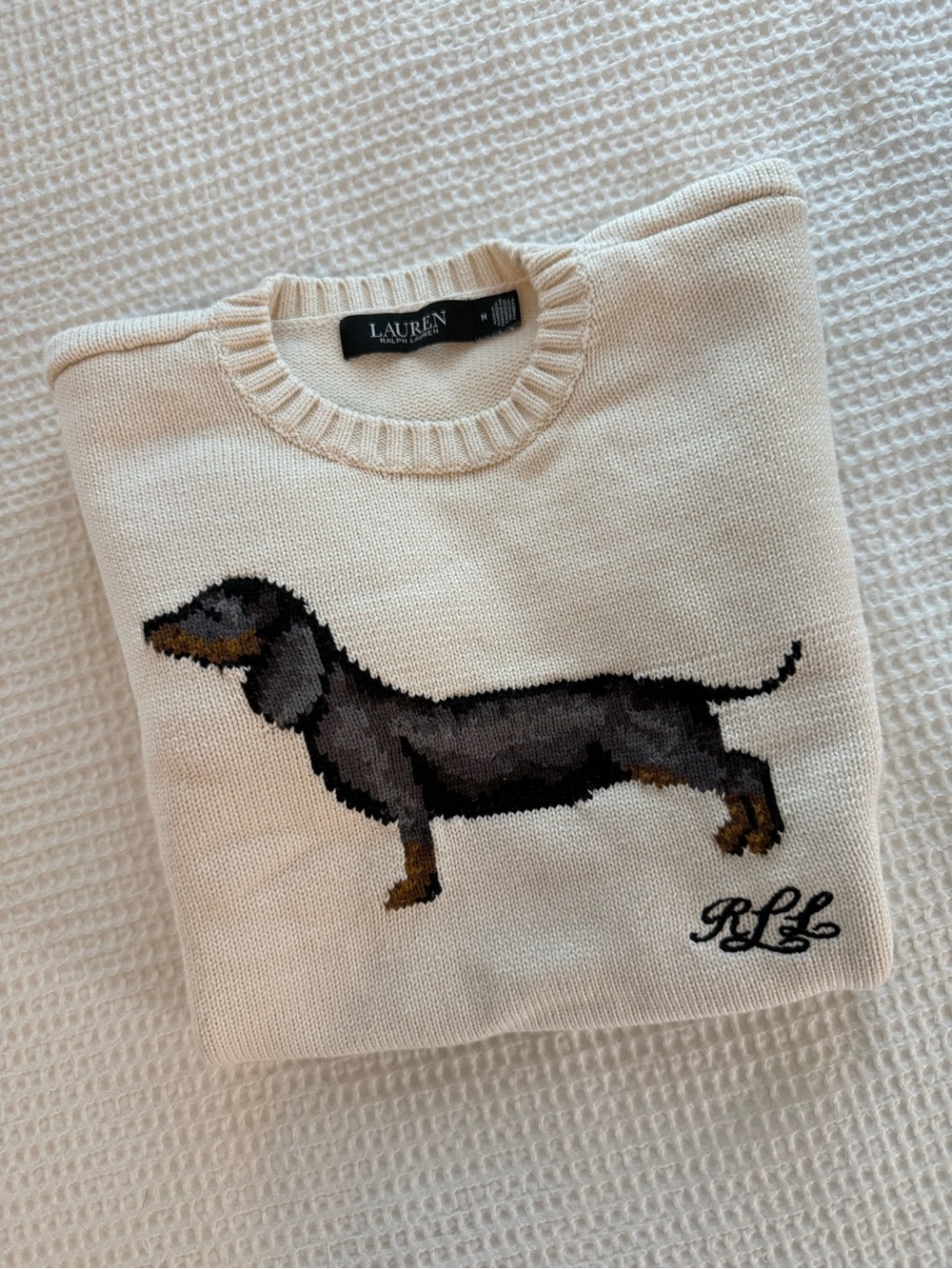 Ralph Lauren Intarsia-Knit Dachshund Cotton Sweater